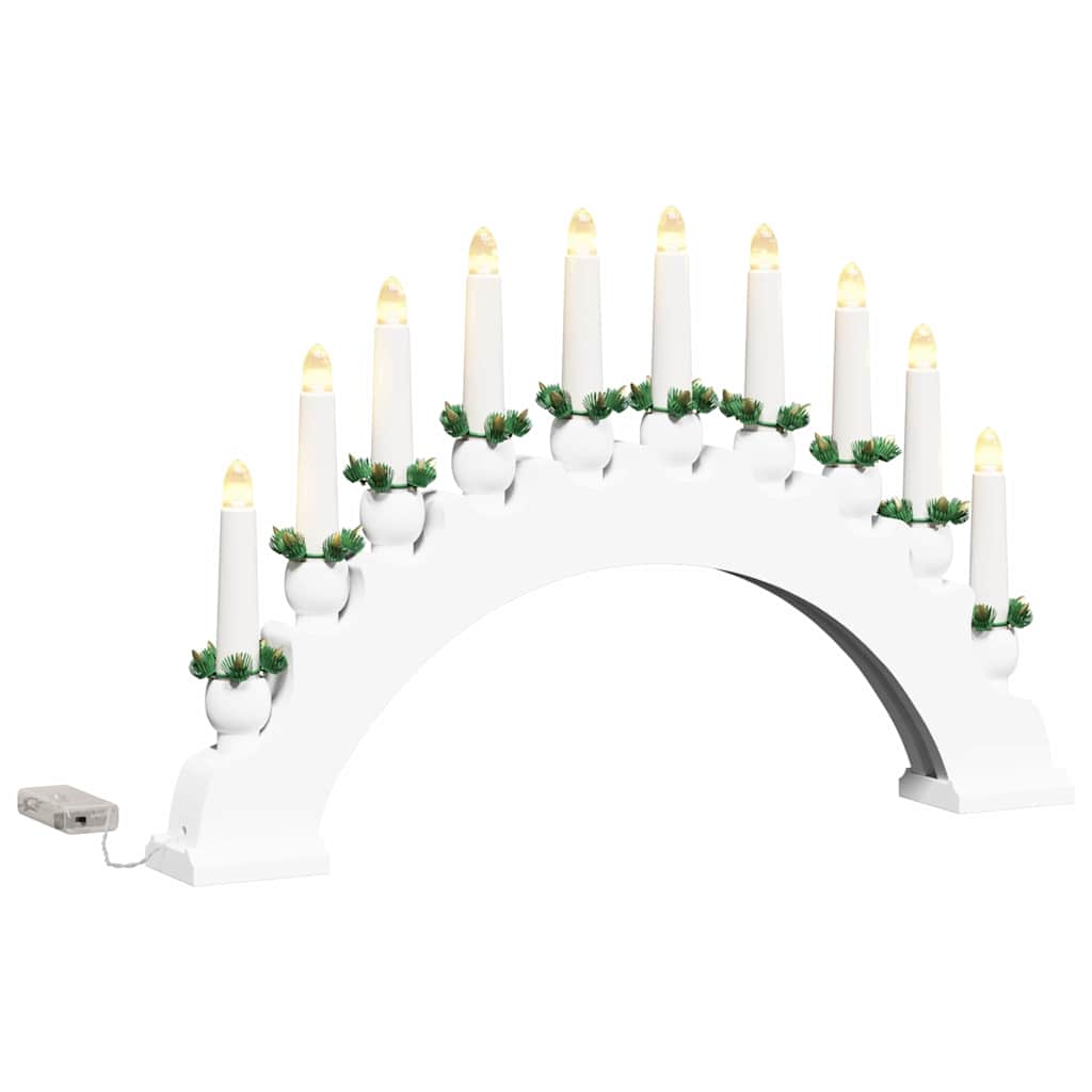 Christmas Candle Arch with 10 LED Candles White 47 x 5 x 29 cm